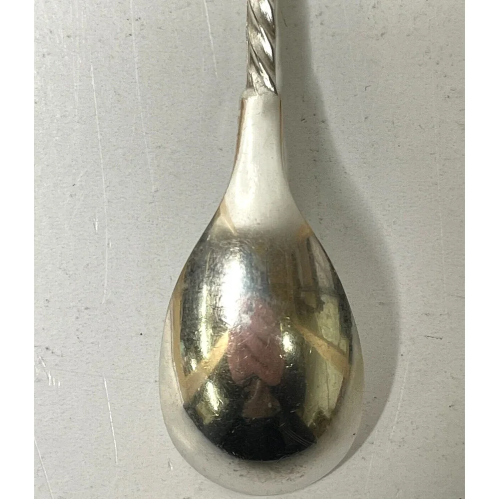 Vintage US Silver Co. Classic 4.2'' in Twist Demitasse Souvenir Coffee Spoon